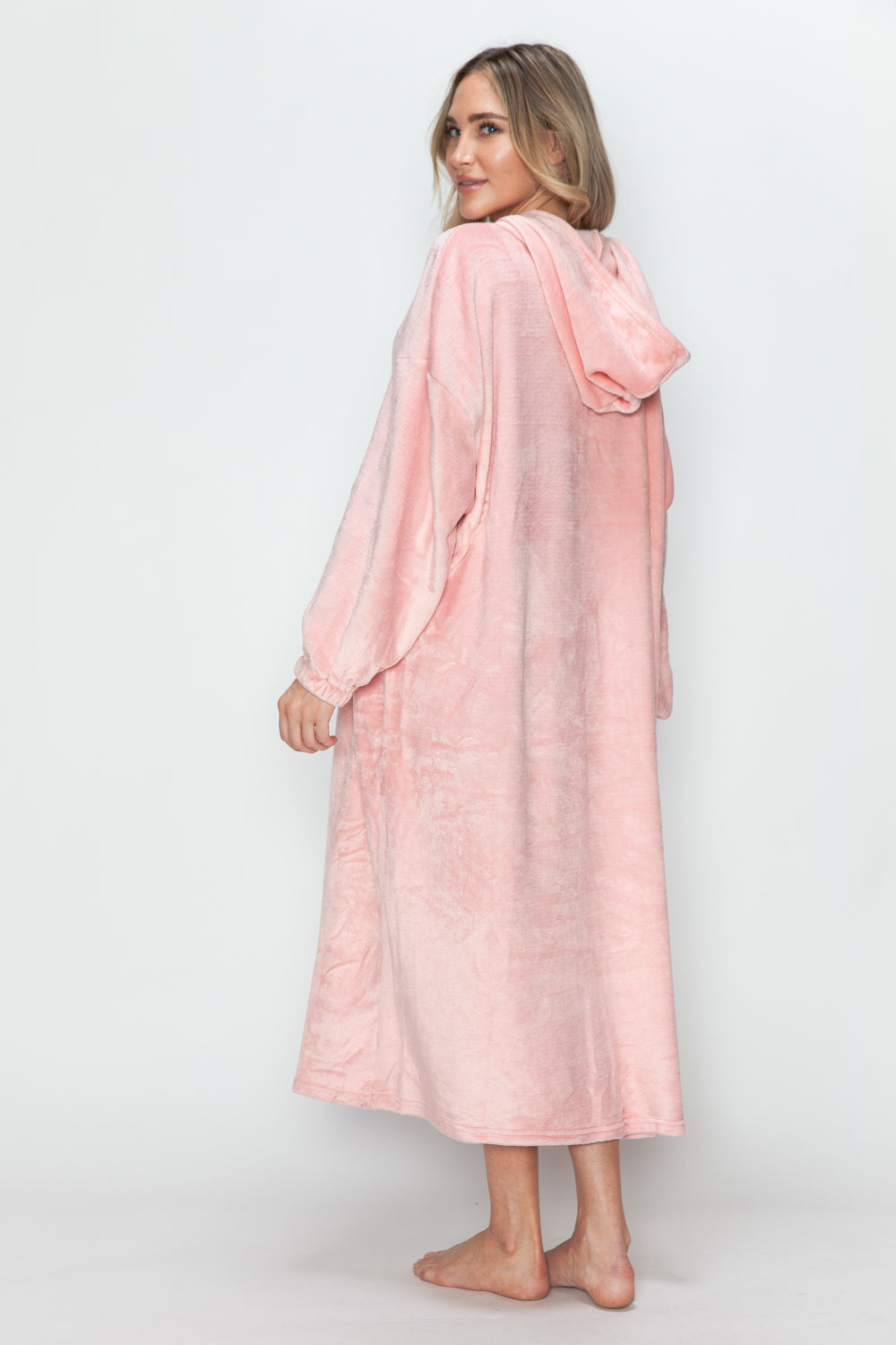 Double Take Full Size Pocketed Hooded Midi Lounge Dress-Chaelisa's New Jammies