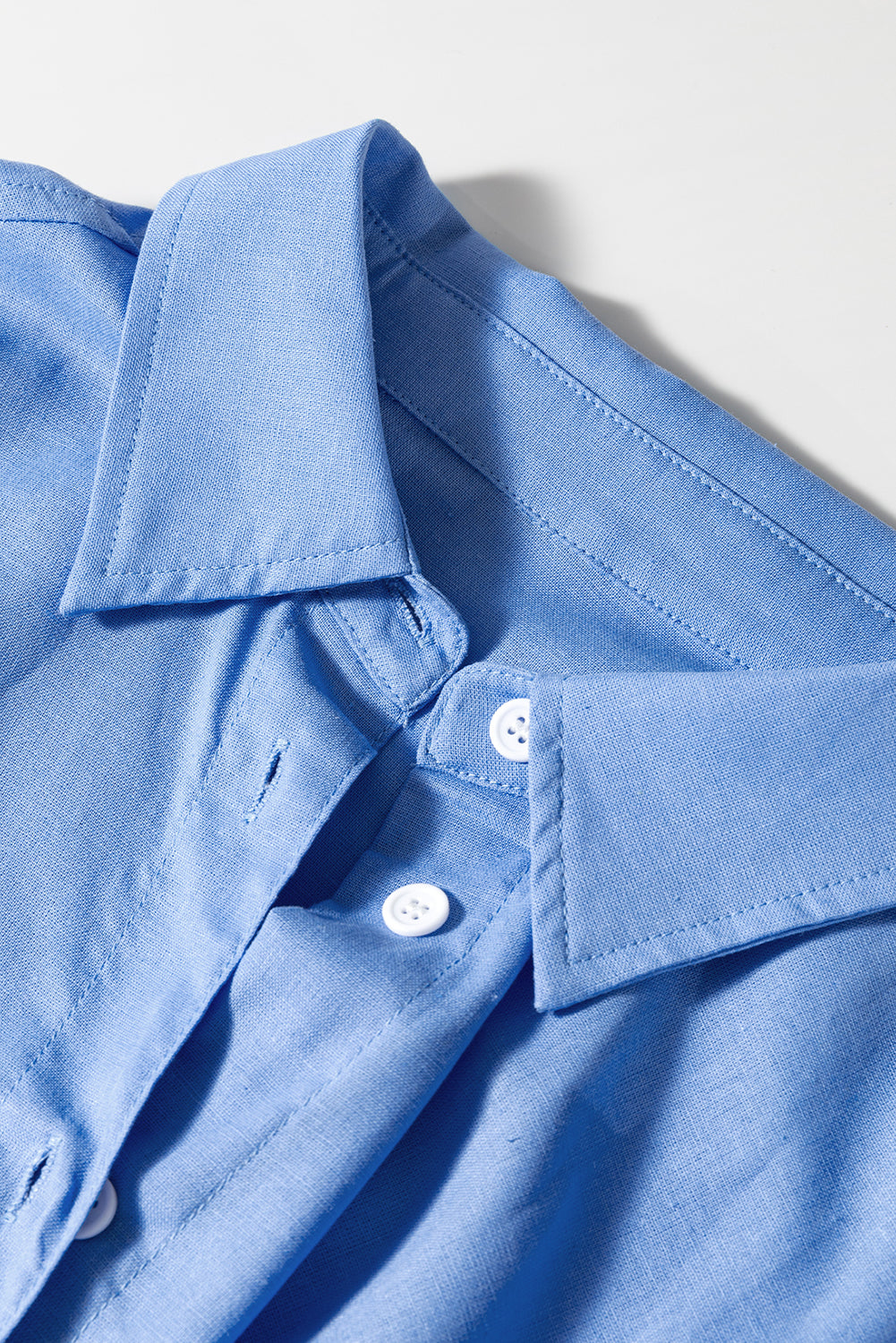 Blue Boyfriend Chest Pocket Tunic Shirt-Chaelisa's New Jammies