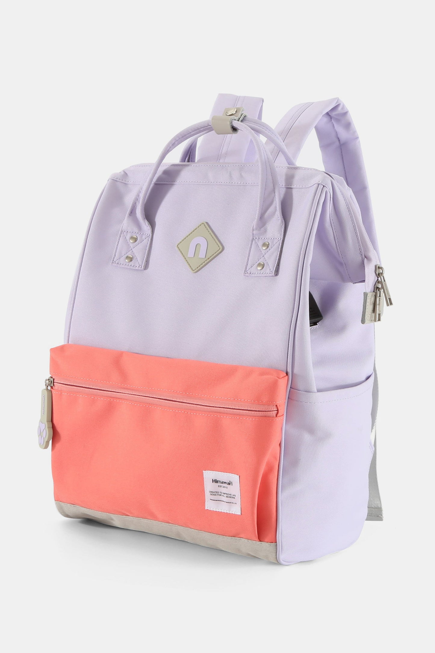 Himawari Contrast Waterproof Backpack Bag with External USB Port-Chaelisa's New Jammies