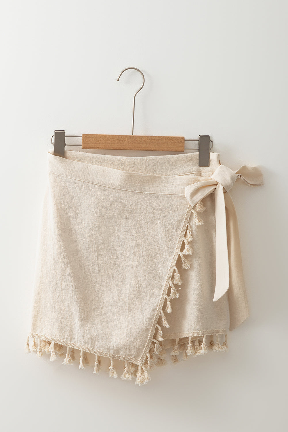 Apricot Tassel Trim Wrap Knot Side Bohemian Style Mini Skort-Chaelisa's New Jammies