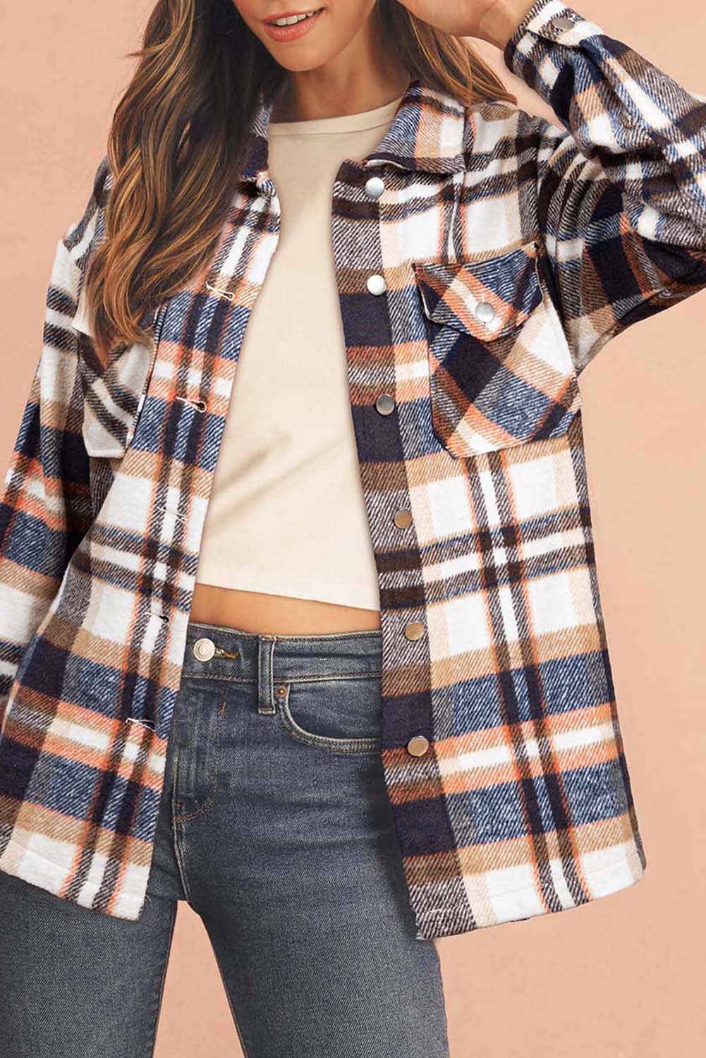 Multicolor Plaid Casual Button Up Flannel Shacket-Chaelisa's New Jammies