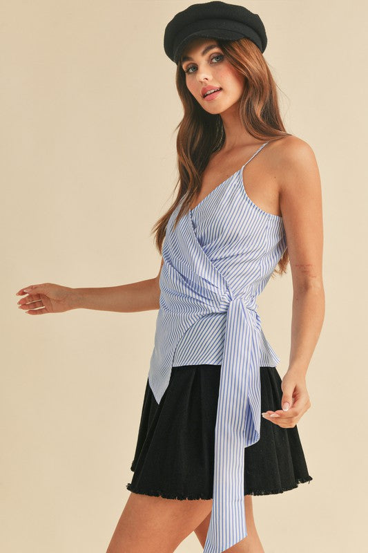 Aemi + Co Side Knotted Surplice Striped Cami-Chaelisa's New Jammies