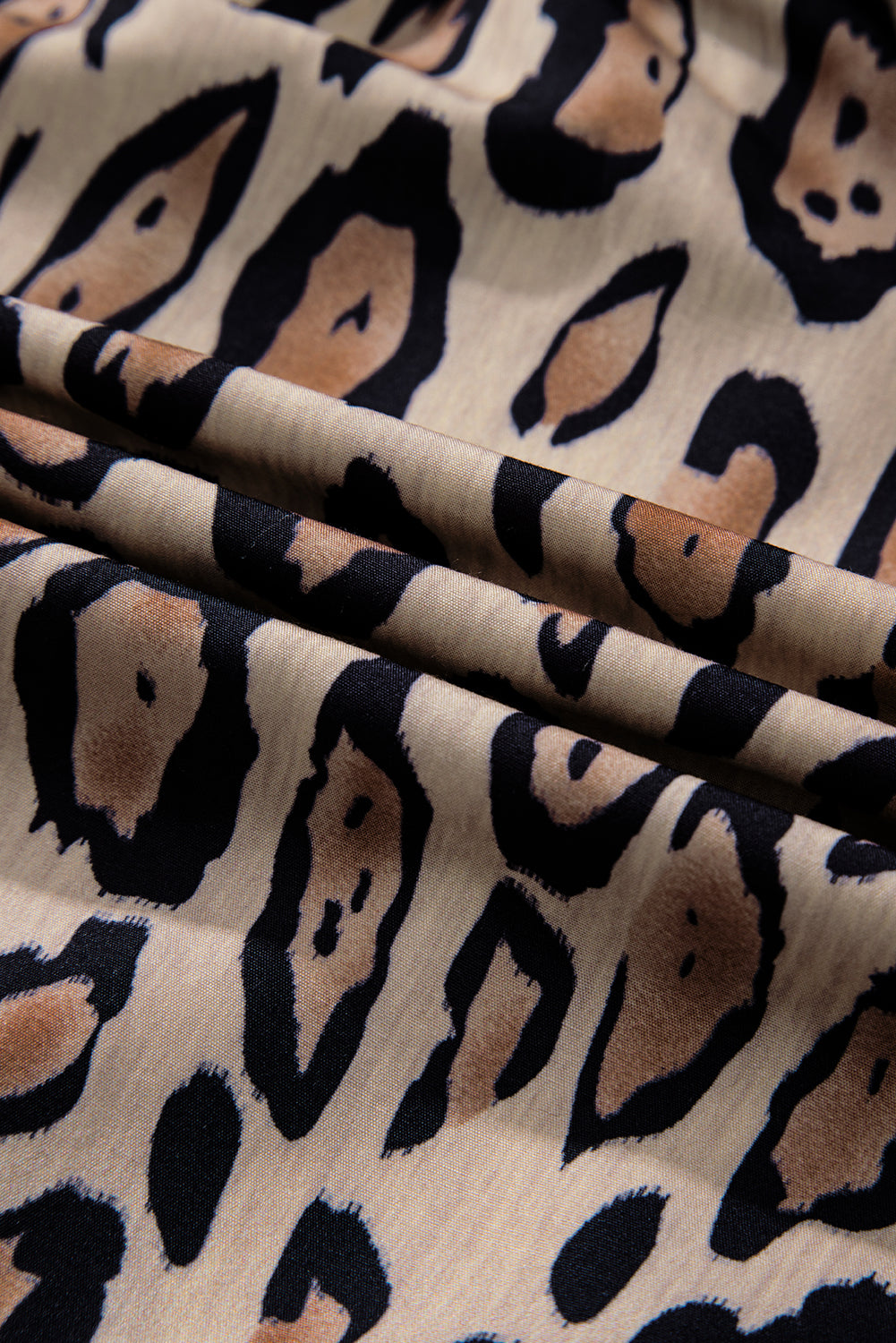 Light French Beige Oversized Leopard Print Balloon Sleeve Casual Shirt-Chaelisa's New Jammies