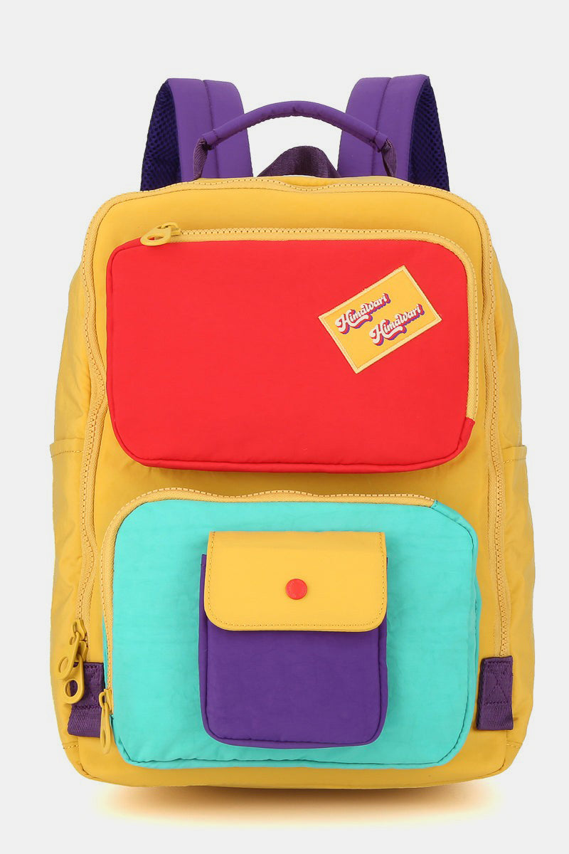 Himawari Contrast Nylon Backpack Bag with Handles-Chaelisa's New Jammies