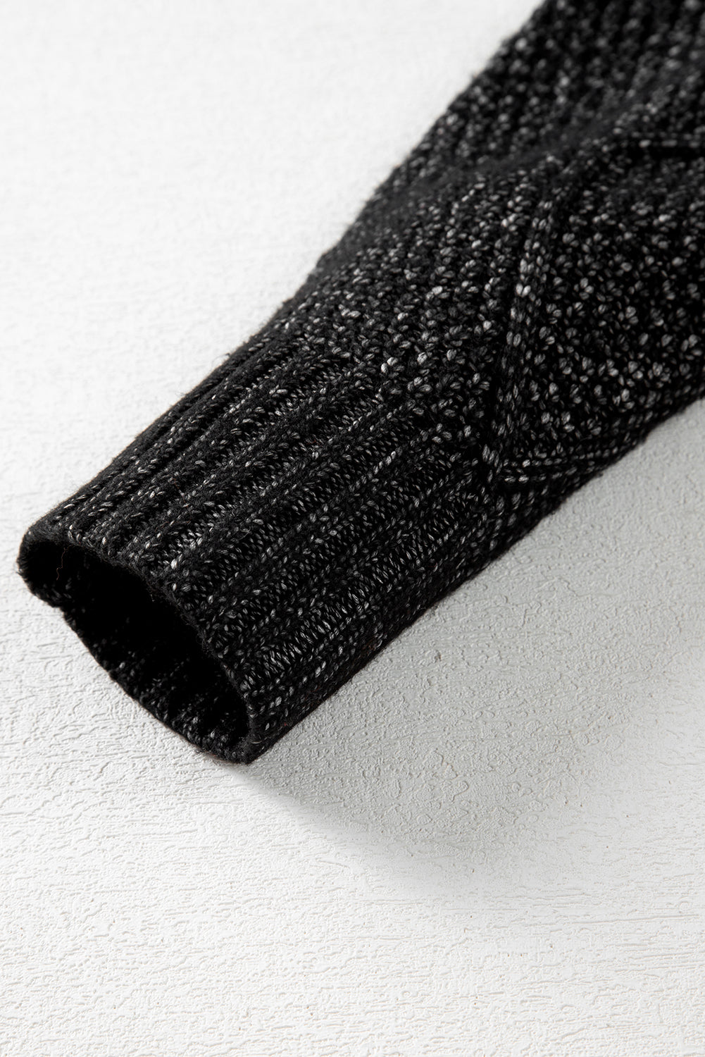 Black Cable Knit Drop Shoulder Loose Fit Sweater Dress-Chaelisa's New Jammies