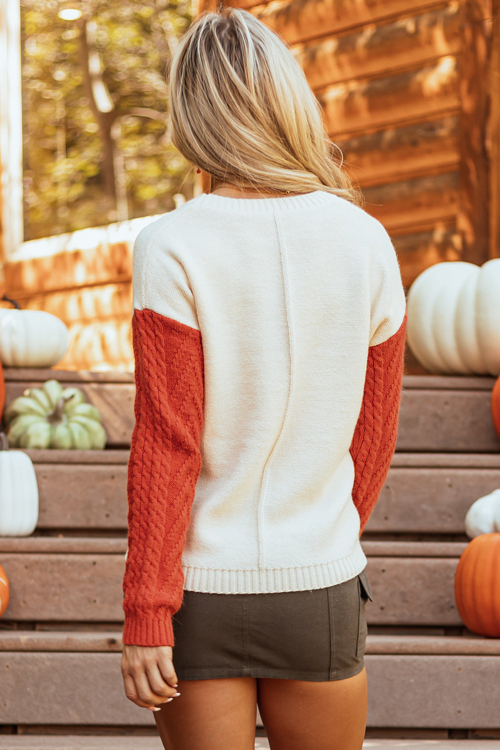 Gold Flame Colorblock Patched Pocket Drop Shoulder Sweater-Chaelisa's New Jammies