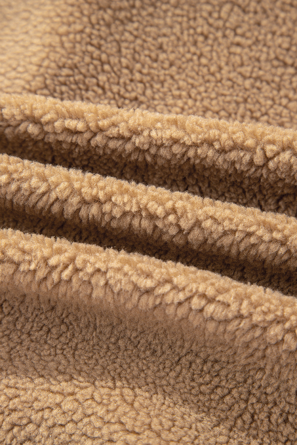 Light French Beige Puffy Plush Corduroy Edge Patchwork Jacket with Big Pockets