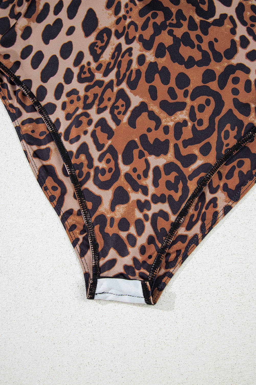 Brown Spaghetti Straps Ruched Leopard Bodysuit-Chaelisa's New Jammies
