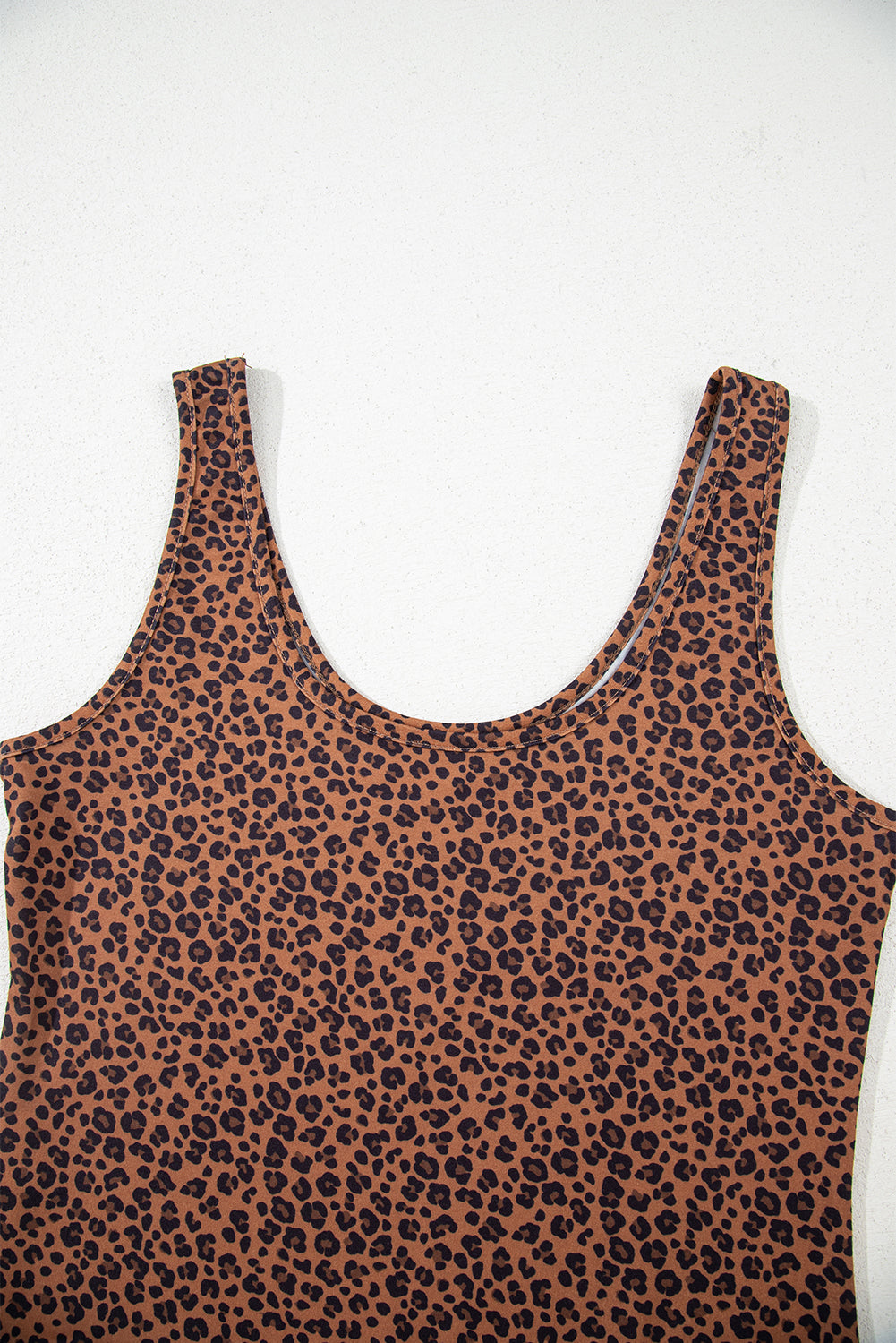 Brown Leopard Printed Sleeveless Scoop Neck Bodysuit-Chaelisa's New Jammies