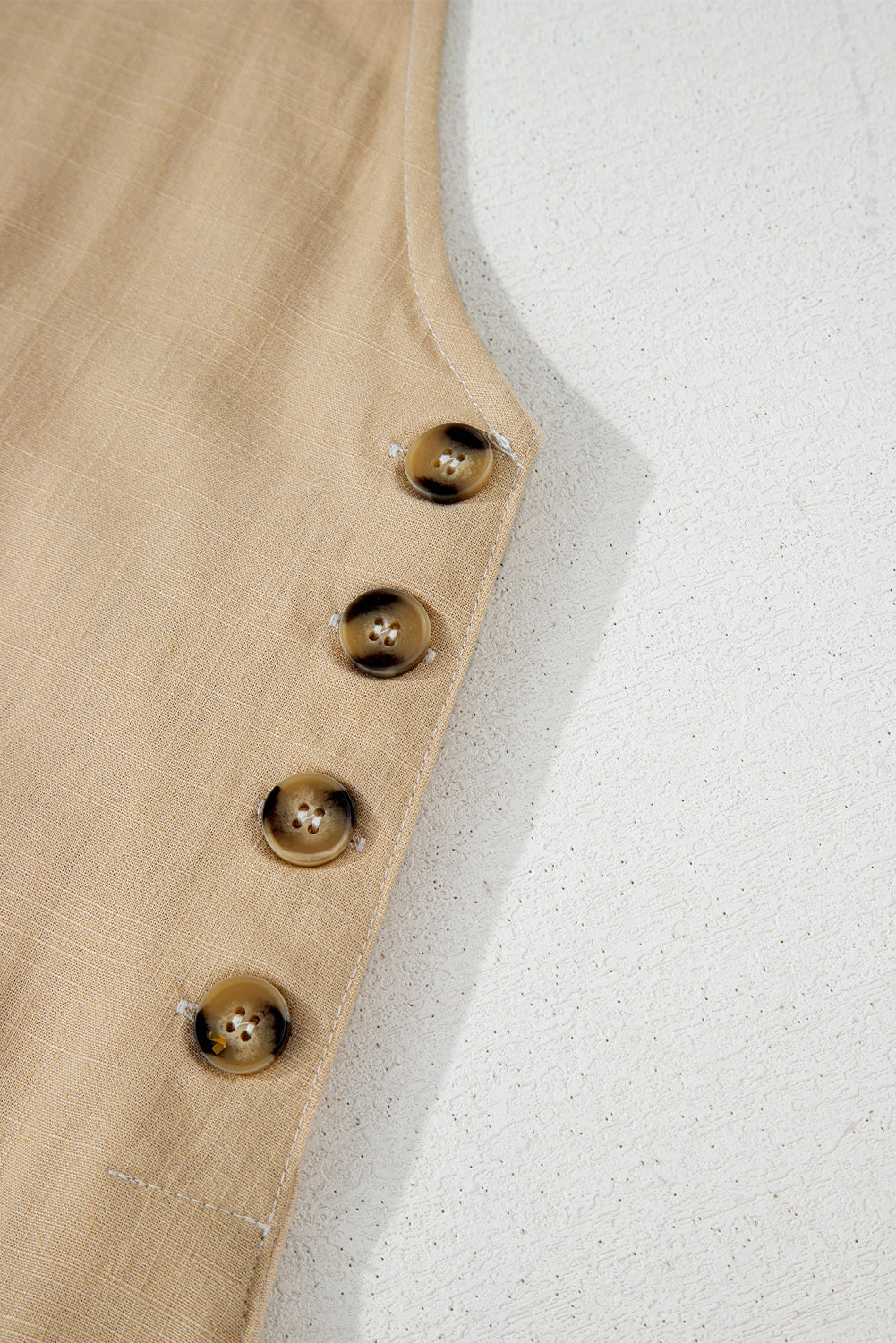 Parchment Side Buttons Sleeveless Overall Mini Dress-Chaelisa's New Jammies