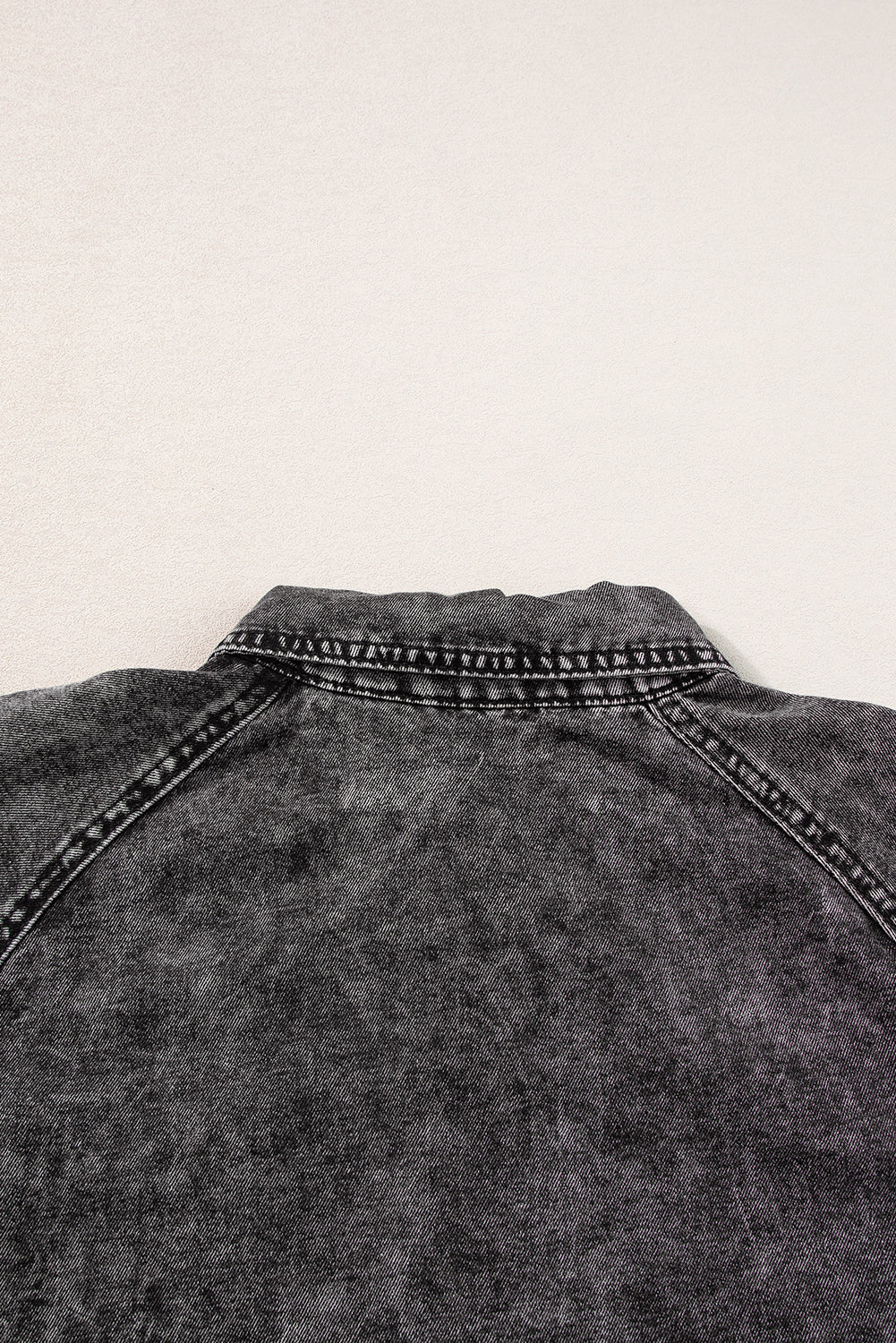 Medium Grey Mineral Wash Ruffled Short Sleeve Buttoned Denim Dress-Chaelisa's New Jammies