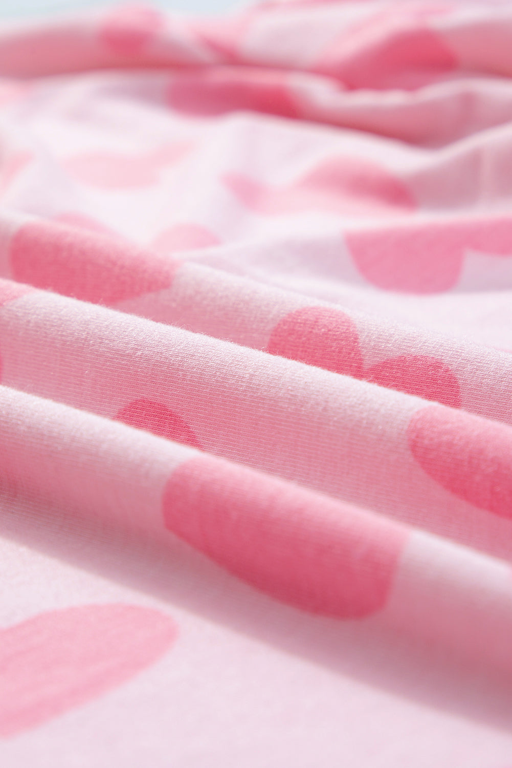 Pink Heart Print Long Sleeve Top and Shorts Loungewear Set-Chaelisa's New Jammies