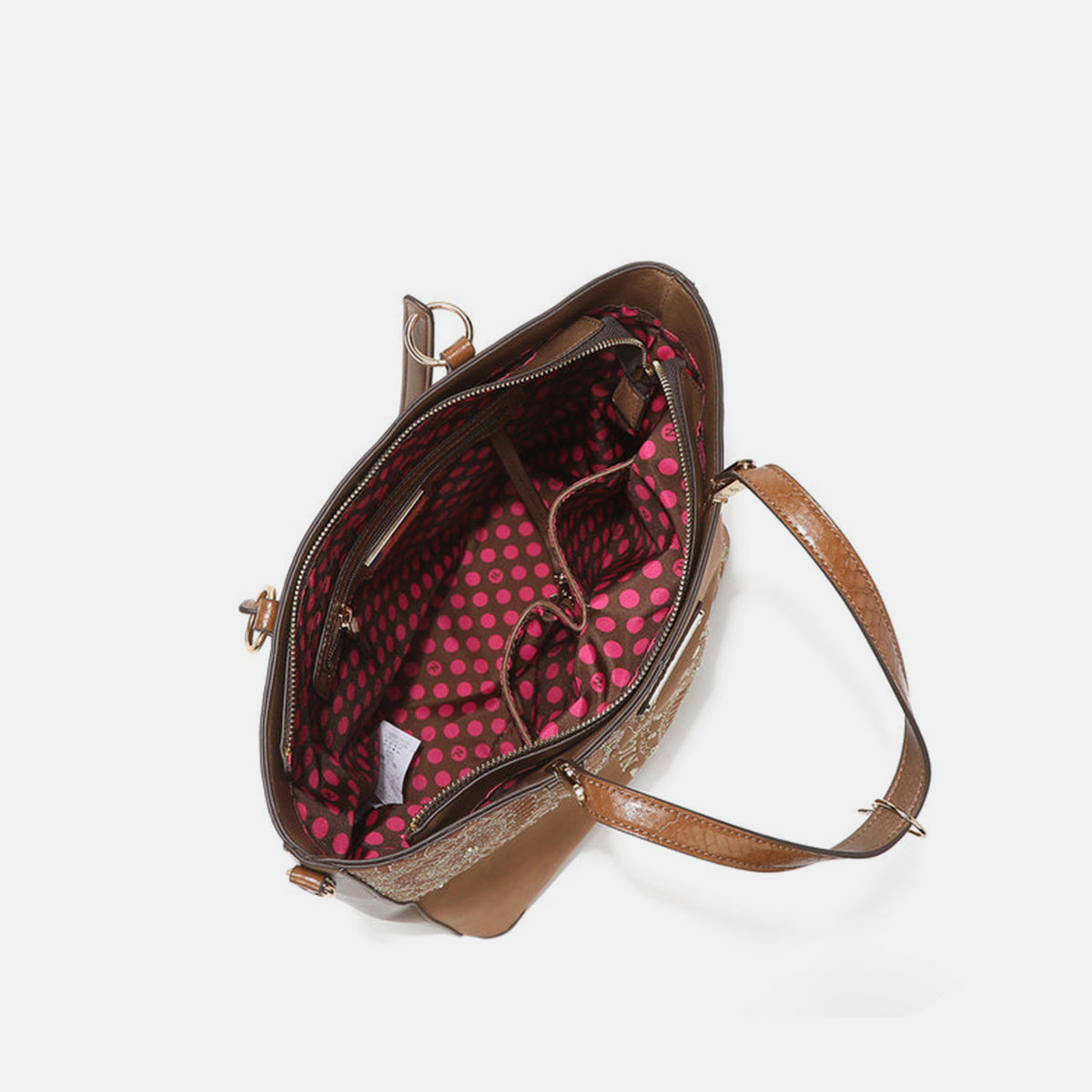 Nicole Lee USA Metallic Stitching Embroidery Inlaid Rhinestone Tote Bag-Chaelisa's New Jammies