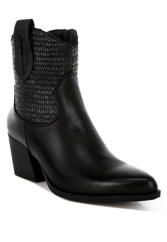 Big Mood Raffia & Faux Leather Cowboy Boots - Chaelisa's New Jammies