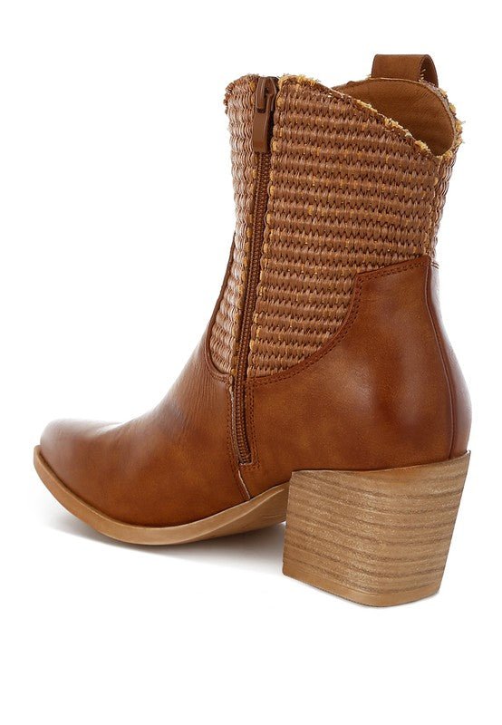 Big Mood Raffia & Faux Leather Cowboy Boots - Chaelisa's New Jammies