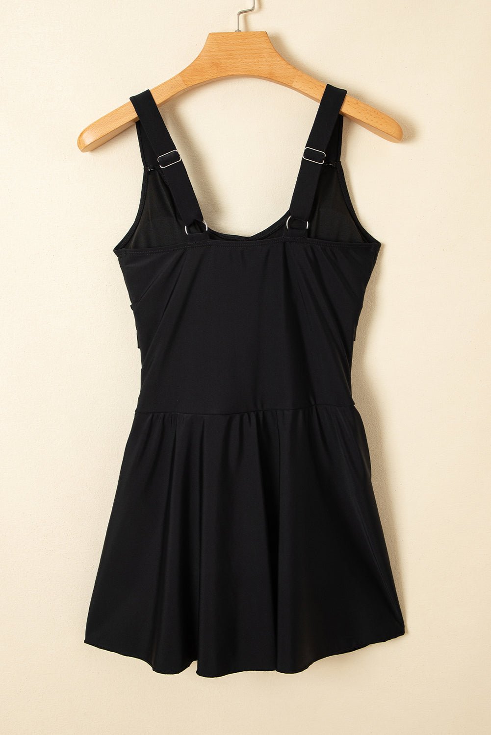 Black Adjustable Straps Cutout Ruched Knot Slit One Piece Swim Dress - Chaelisa's New Jammies