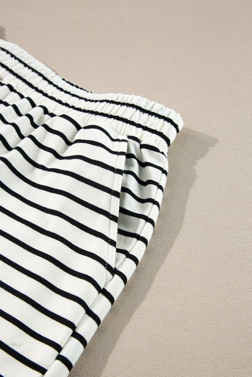 Black white Stripes Printed Half Button Long Sleeve Top and Shorts Set - Chaelisa's New Jammies