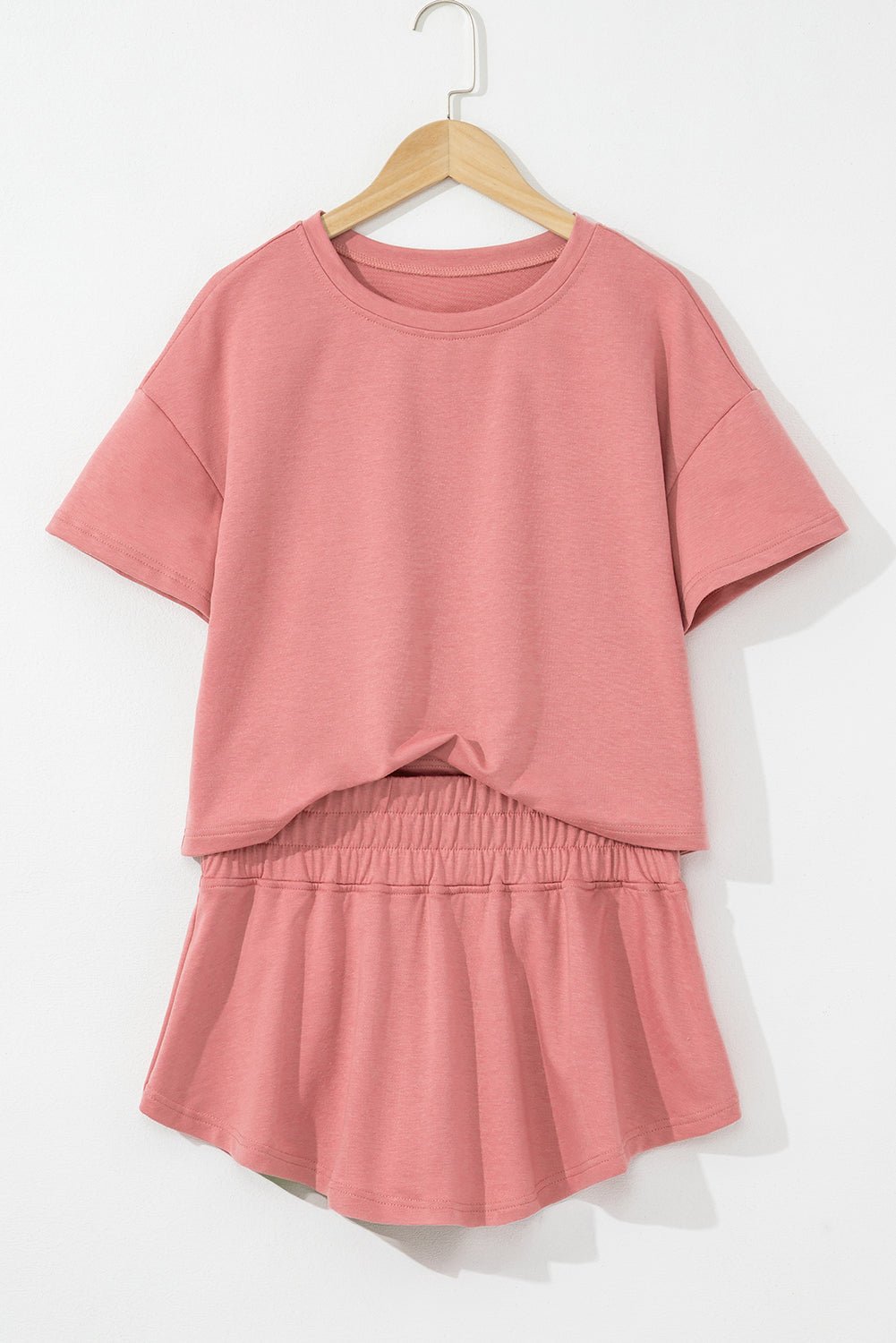 Blossom 2pcs Cropped Tee and Ruffle High Waist Skort Set - Chaelisa's New Jammies