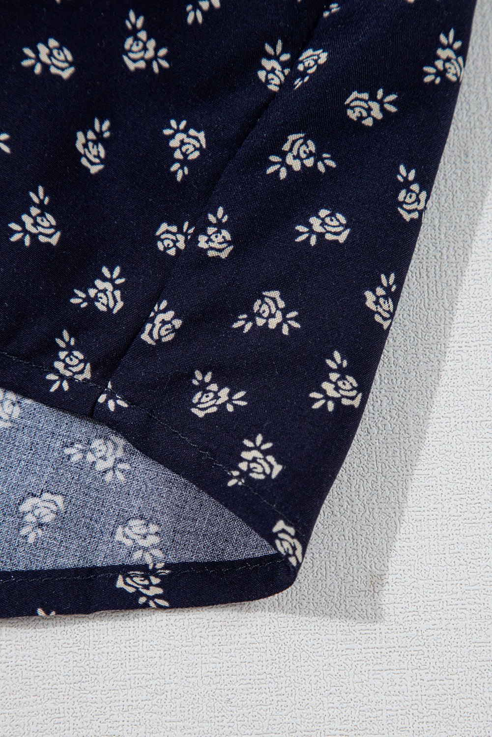 Blue Floral Print Spaghetti Strap Buttoned V Neck Tank Top - Chaelisa's New Jammies