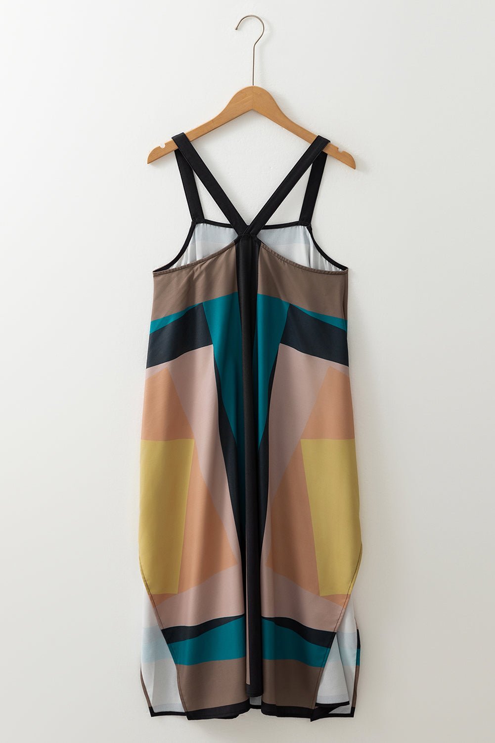 Brown Retro Geometric Printed Y Back Sleeveless Dress - Chaelisa's New Jammies