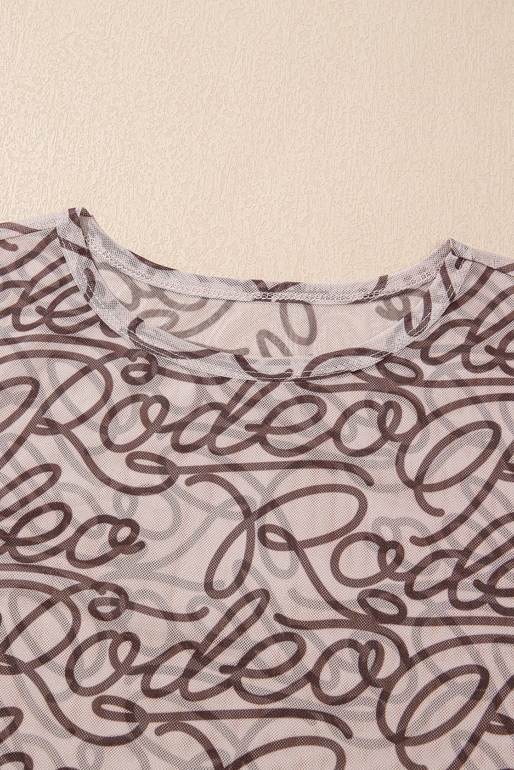 Brown Rodeo Print Round Neck Slim Fit Mesh T Shirt - Chaelisa's New Jammies