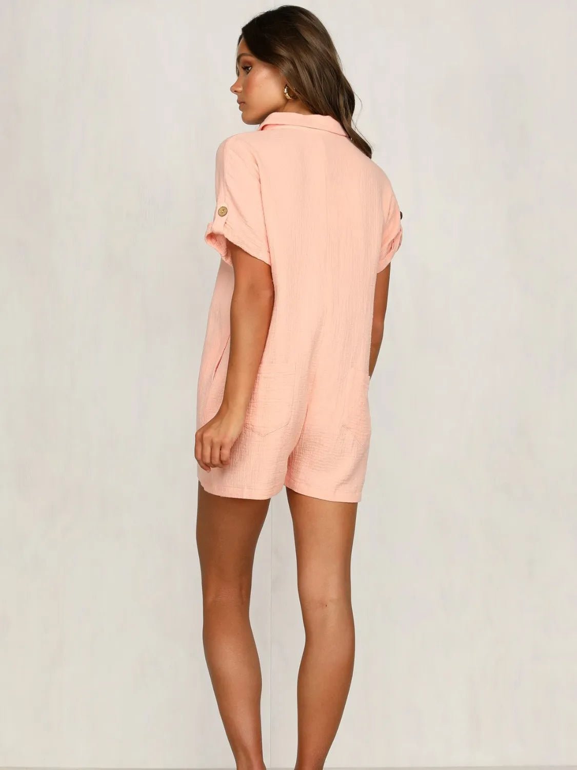 Button Front Short Sleeve Romper - Chaelisa's New Jammies