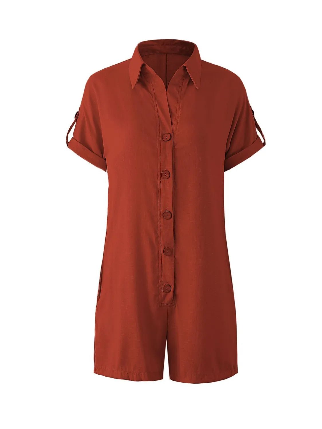 Button Front Short Sleeve Romper - Chaelisa's New Jammies
