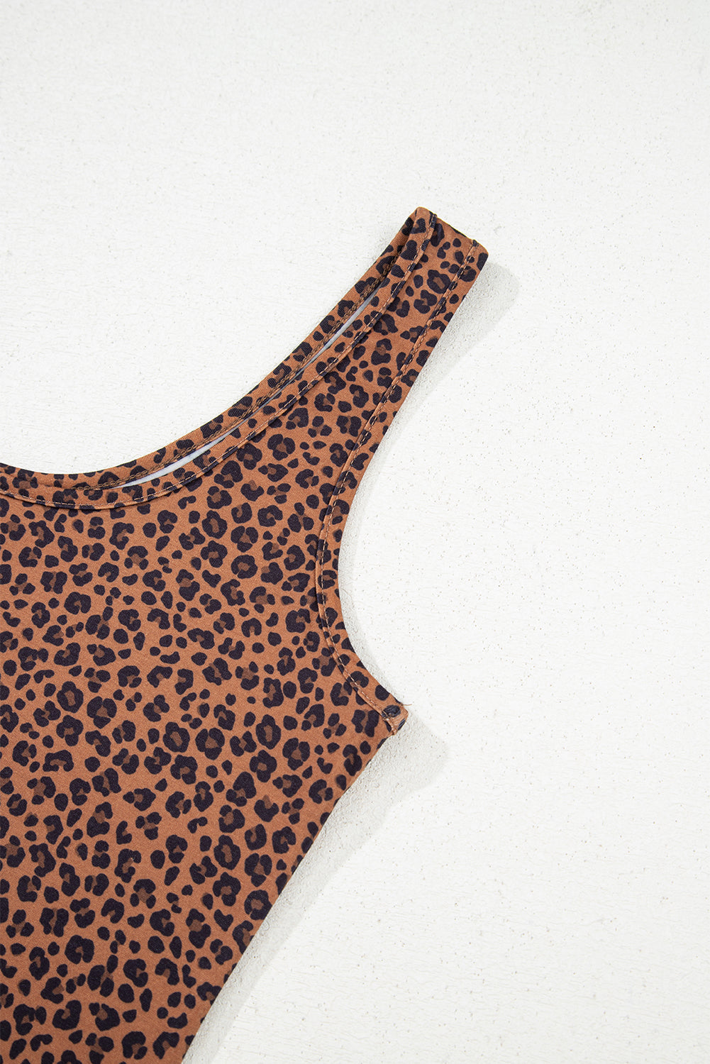 Brown Leopard Printed Sleeveless Scoop Neck Bodysuit-Chaelisa's New Jammies