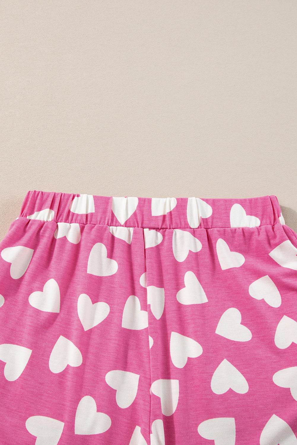 Pink Valentine Heart Shape Print Long Sleeve Top Shorts Lounge Set-Chaelisa's New Jammies