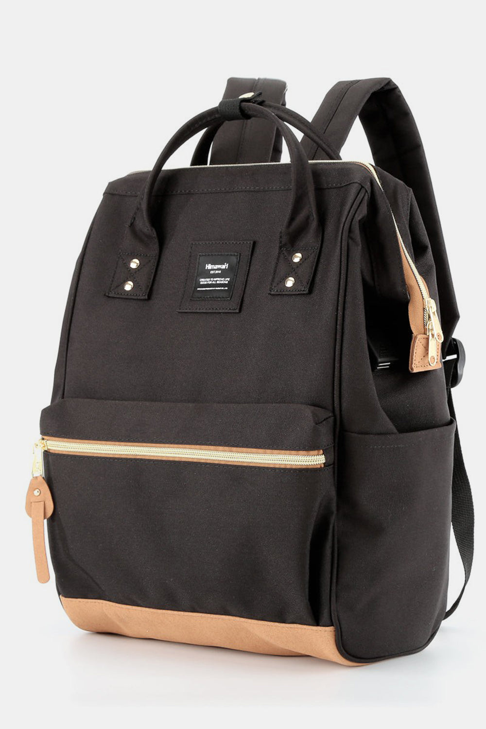 Himawari Contrast Waterproof Canvas Backpack Bag with Side Pockets-Chaelisa's New Jammies