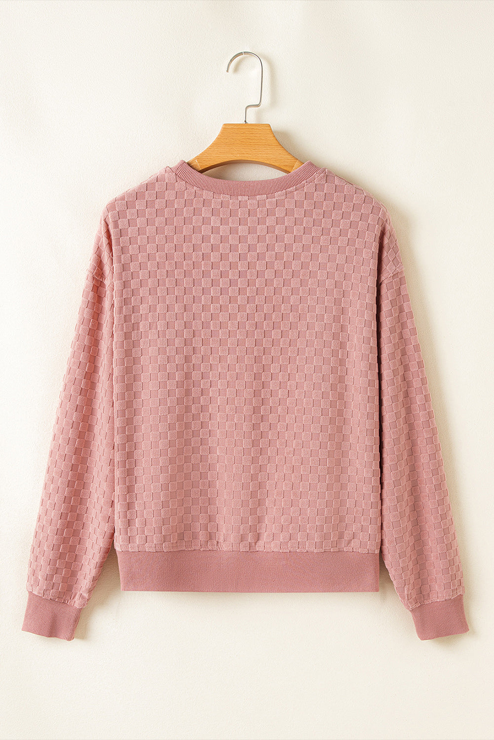 Blossom Checkered Textured Long Sleeve Top and Shorts Set-Chaelisa's New Jammies