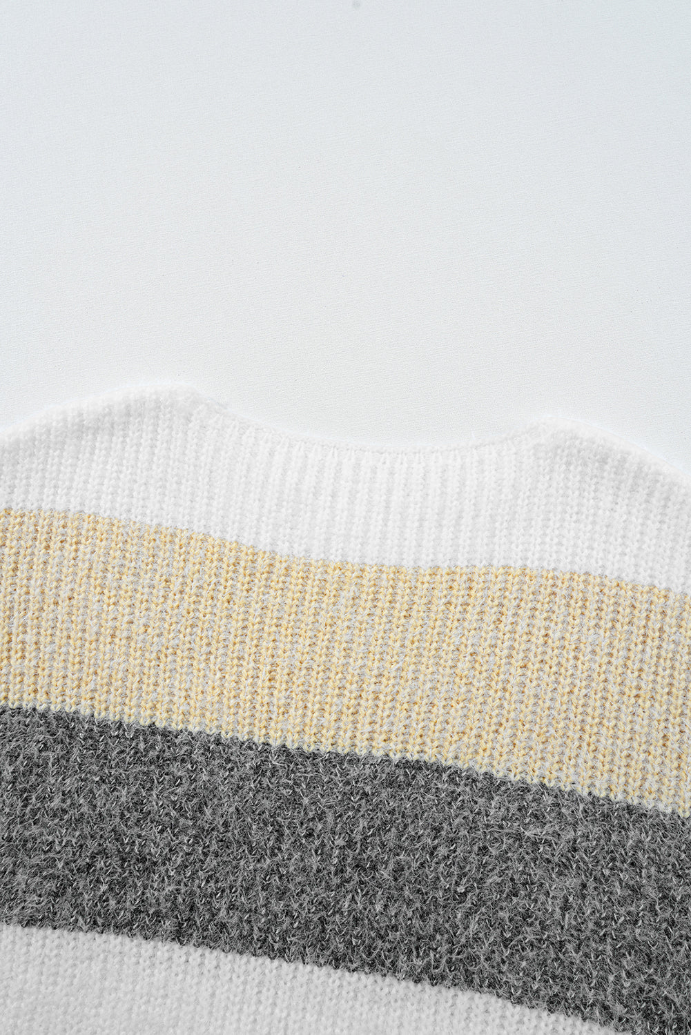 Gray Stripe Colorblock Bubble Sleeve Drop Shoulder Sweater Dress-Chaelisa's New Jammies