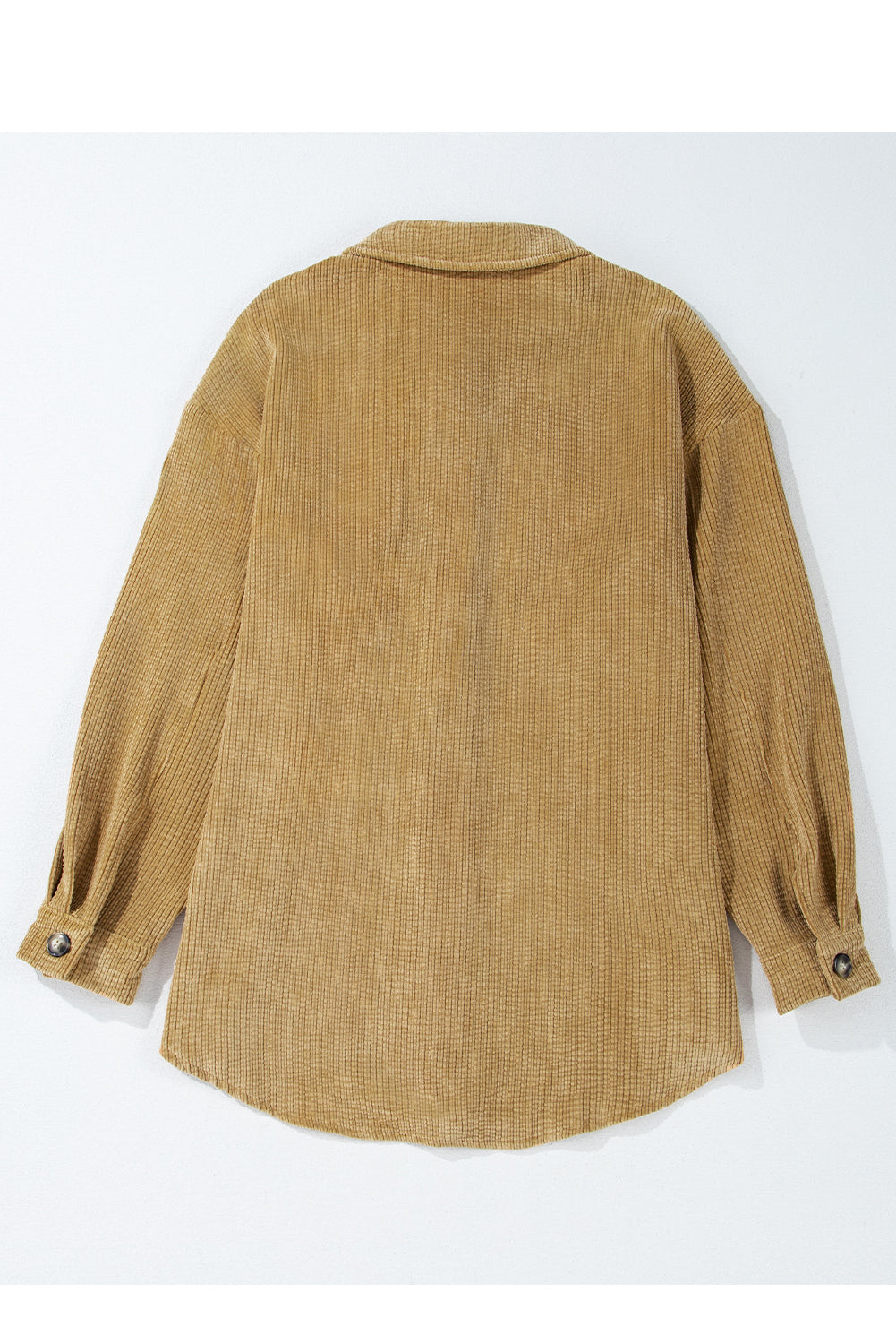 Light French Beige Patched Pocket Button Up Corduroy Shacket-Chaelisa's New Jammies