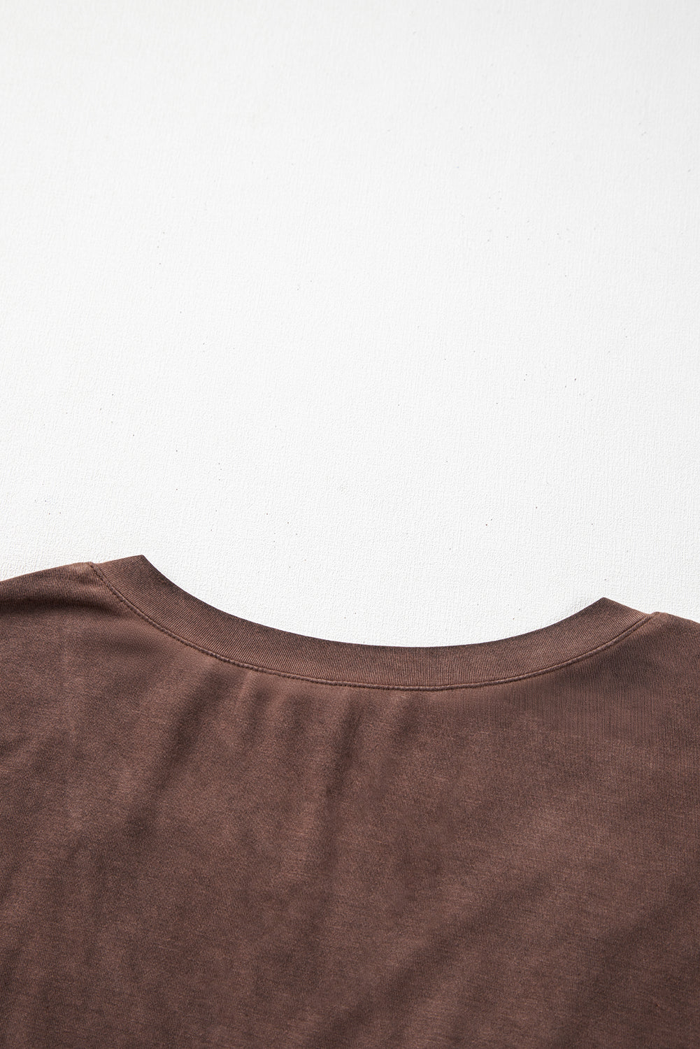 Chestnut Mineral Wash Criss Cross V Neck Casual T Shirt-Chaelisa's New Jammies