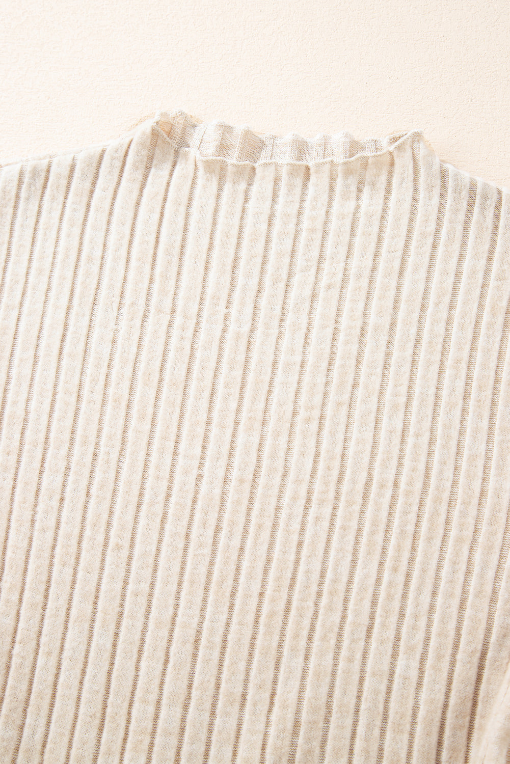 Beige Ribbed Knit Patchwork Printed Belted A-line Dress-Chaelisa's New Jammies