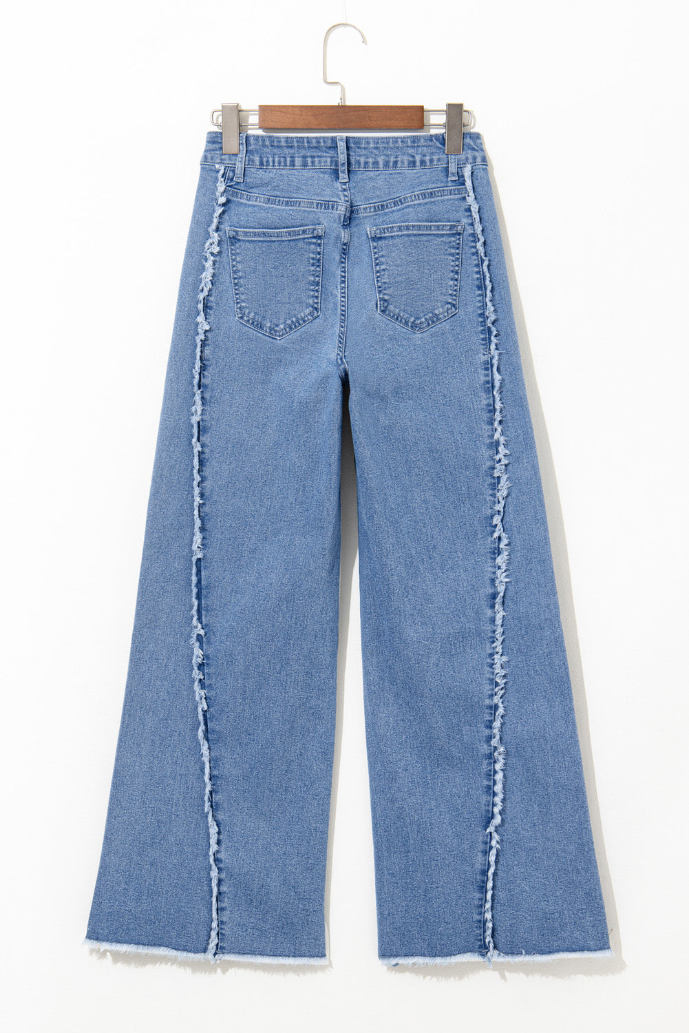 Beau Blue Vintage Stitching Raw Hem Flared Jeans-Chaelisa's New Jammies