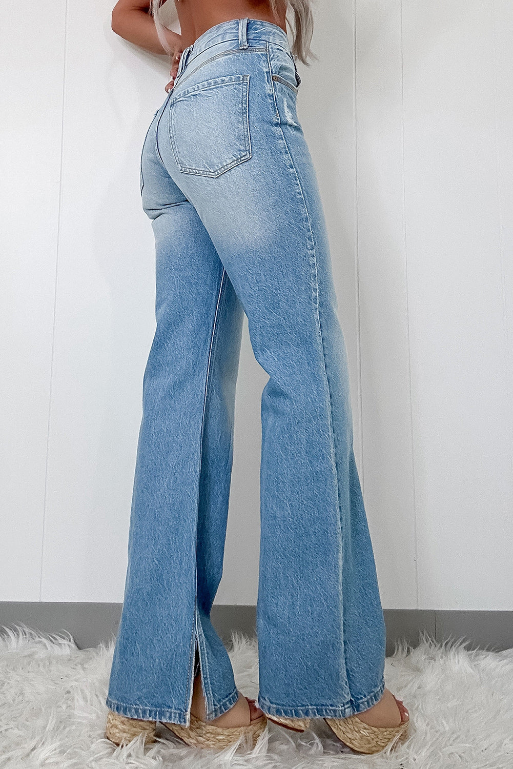 Myosotis High Rise Shift Slit Leg Straight Jeans-Chaelisa's New Jammies