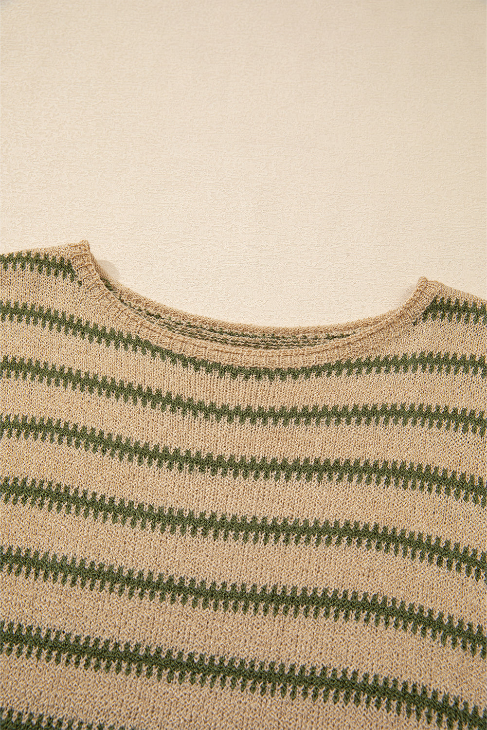 Khaki Stripe Drop Shoulder Casual Sweater-Chaelisa's New Jammies
