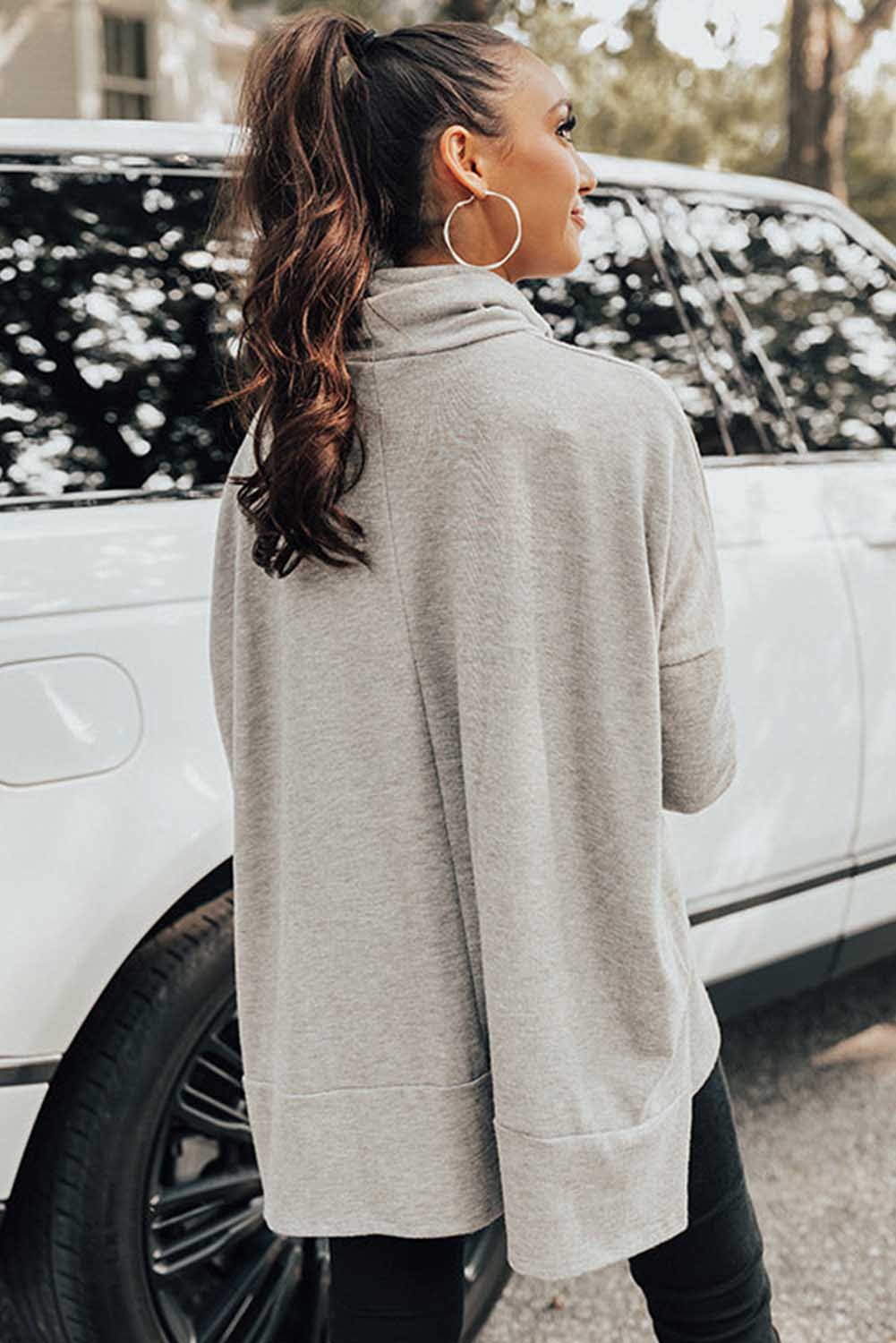 Gray Cowl Neck Shift Tunic Top-Chaelisa's New Jammies