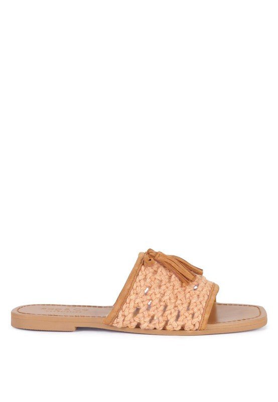 CEDAR HANDWOVEN NATURAL TASSEL FLATS - Chaelisa's New Jammies