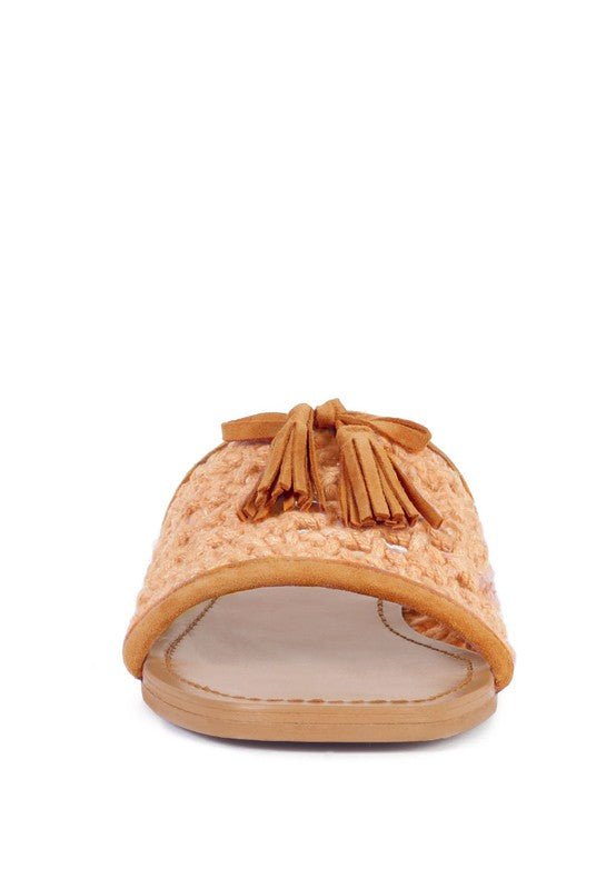CEDAR HANDWOVEN NATURAL TASSEL FLATS - Chaelisa's New Jammies
