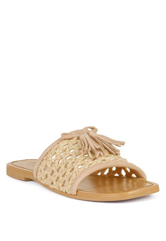 CEDAR HANDWOVEN NATURAL TASSEL FLATS - Chaelisa's New Jammies