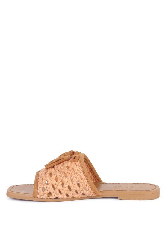 CEDAR HANDWOVEN NATURAL TASSEL FLATS - Chaelisa's New Jammies