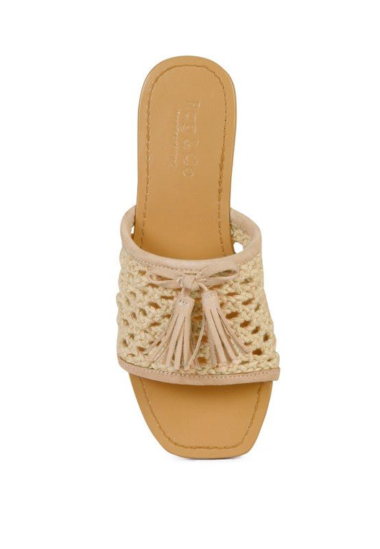 CEDAR HANDWOVEN NATURAL TASSEL FLATS - Chaelisa's New Jammies