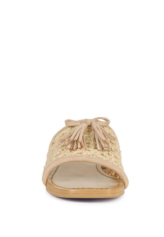 CEDAR HANDWOVEN NATURAL TASSEL FLATS - Chaelisa's New Jammies