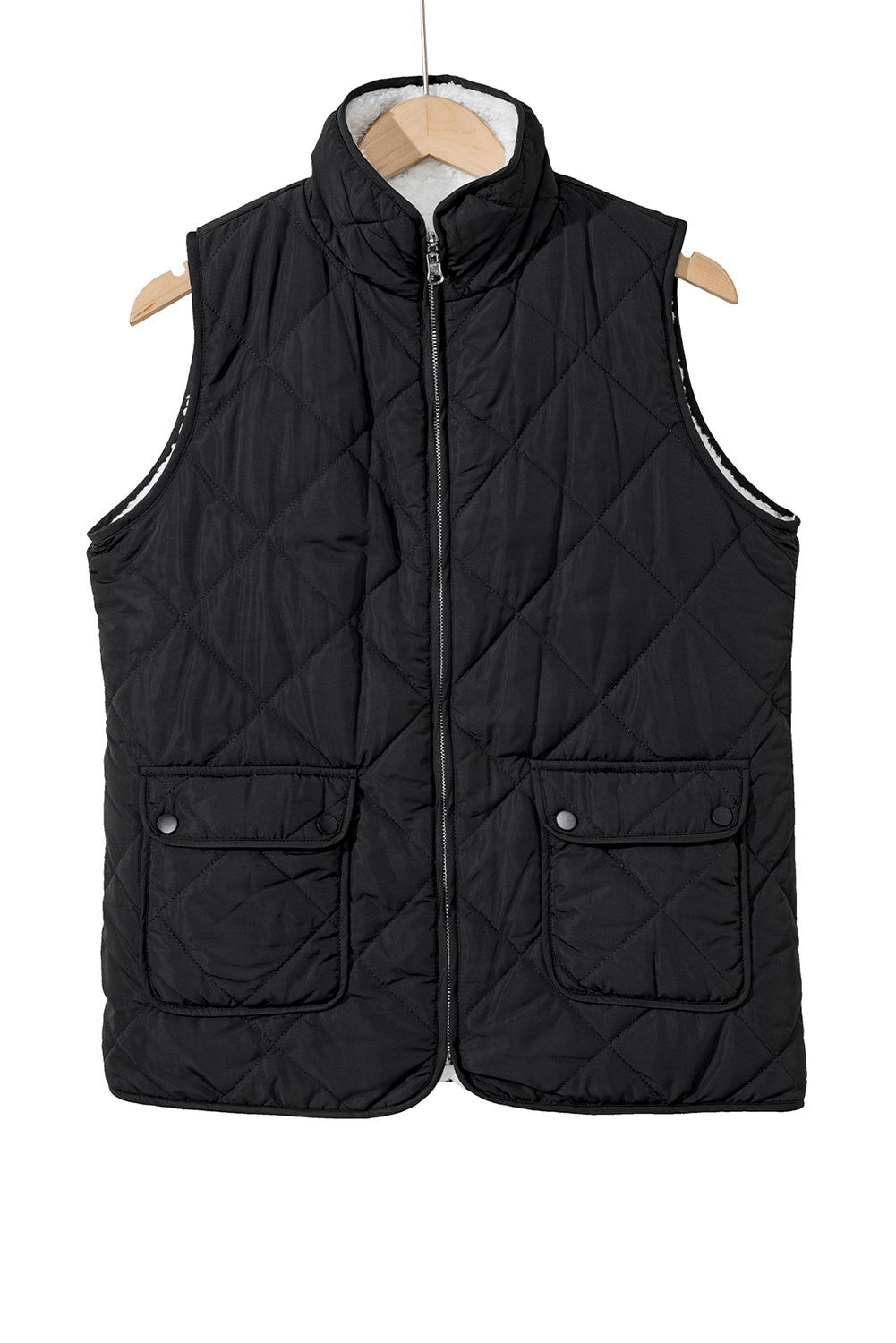 Pink Zip Up Fleece Lined Quilted Vest Coat-Chaelisa's New Jammies