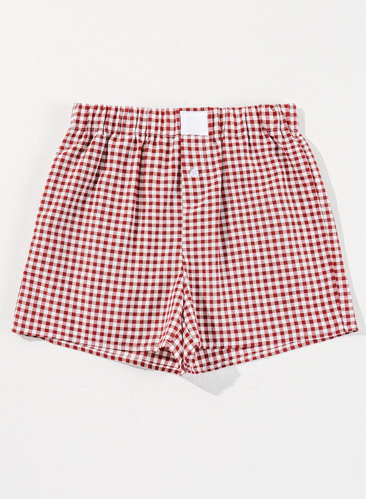 Red Plaid Gingham Printed High Waist Shorts-Chaelisa's New Jammies