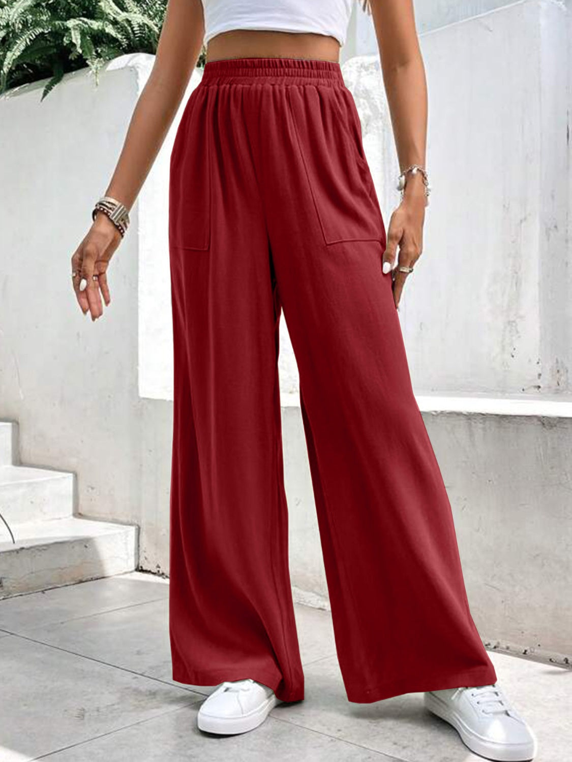 High Waist Wide Leg Pants with Pockets-Chaelisa's New Jammies