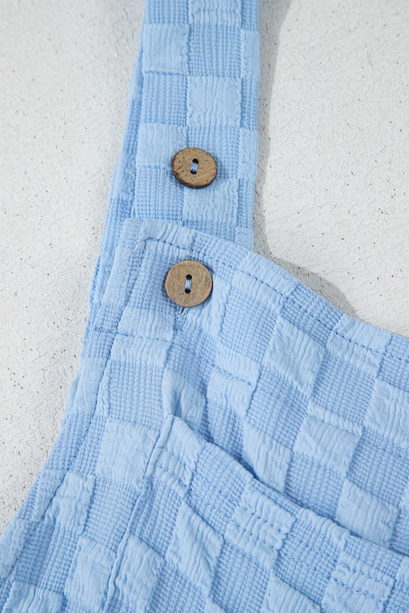 Checkered Pocketed Wide Leg Overalls - Chaelisa's New Jammies