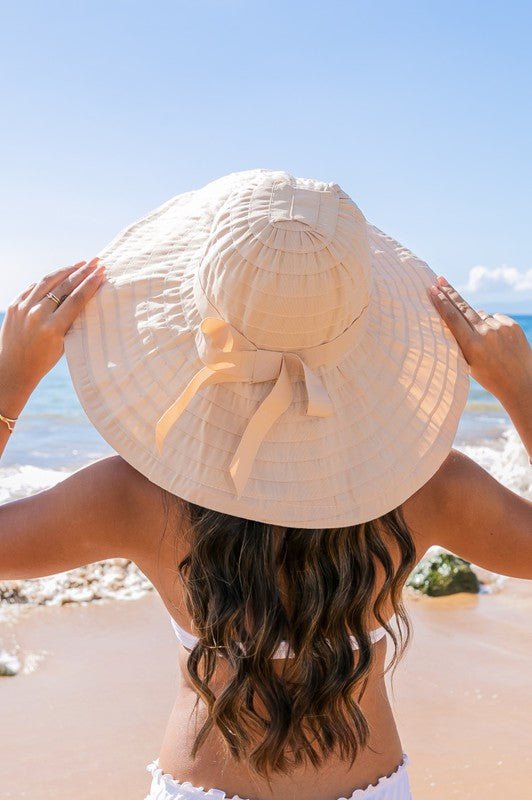 Classic Bow Accent Sunhat Extra Wide Brim - Chaelisa's New Jammies